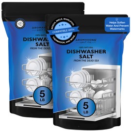 Aromasong Dishwasher Salt 10 LB - 100% Natural Water Softening Agent Compatible with Bosch, Miele, Whirlpool, Thermador and Mor... For Cleaner Dishes & Washer Reactivation (packaging may vary)