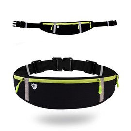 Running Belt with Adjustable Elastic Strap – Sweat Proof Large Capacity Waist Pack Perfect for Workouts, Exercise, Cycling, Walking, Travel & Outdoor Activities