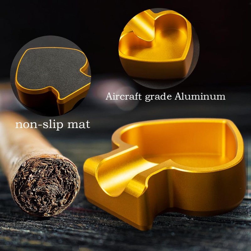 Defuzie Cigar Ashtray Aluminum Cigar Ashtrays for Outdoors Cigar Ash