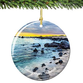 Galapagos Islands Christmas Ornament Porcelain Double Sided 2.75 Inches