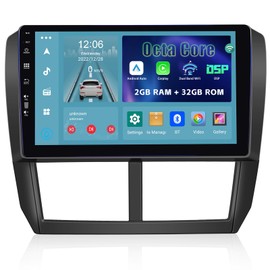Android Car Stereo for Subaru Forester WRX Impreza 2008-2012 2G+32G Octa Core Wireless CarPlay Android Auto Mirror Link Bluetooth 9” HD IPS Touchscreen GPS FM AM Radio DSP WiFi + Backup Camera Mic