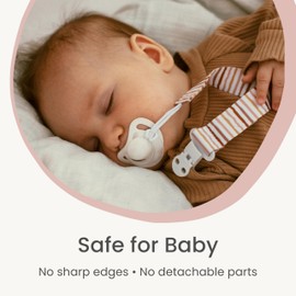 Stadela Baby Pacifier Clip Holder - Girl 4 Pack Gift Set – Vintage Floral French Granmillenial Ribbons Bows and Flowers in Pink and Blue