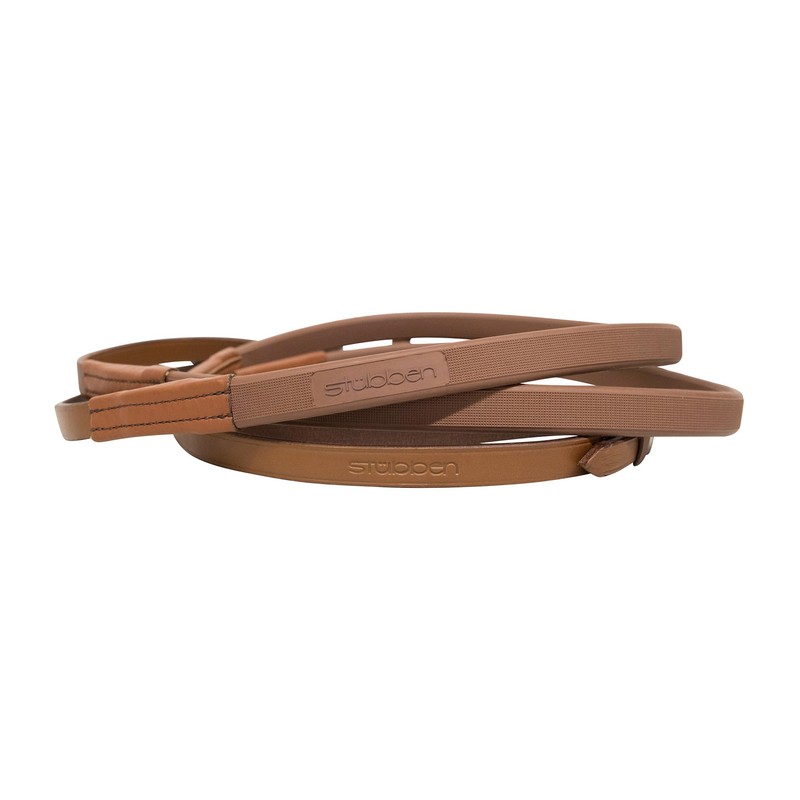 Stübben Rubber Reins Slimline 1/2 Inch with Bridle Hook Ebony