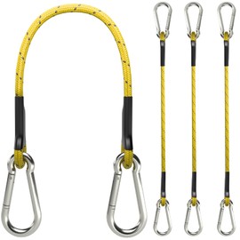 sprookber 18 Inch Bungee Cords with Stainless Steel Carabiner, Heavy Duty Strong Bungee Cords for Camping, Tarps, Bike Rack, Hand Carts etc, Set of 4