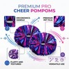 4 Pcs Cheerleading Pom Poms with Baton Handle, Metallic Cheerleader