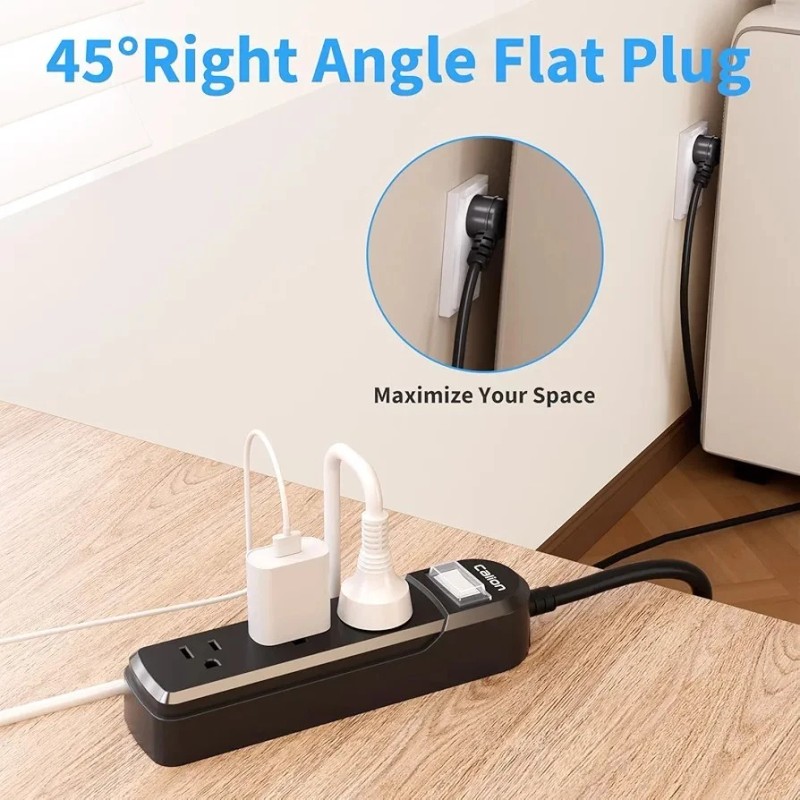 Calion Indoor/Outdoor Power Strip 3 AC Outlets IPX6 Waterproof Surge