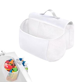 Bath Toy Storage, Mesh Bath Toy Net, Portable Bath Toy Storage, Bath Toy Hanging Organiser, Suitable for Bathroom, for Classification and Storage Thing (White)