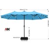 ABCCANOPY 15FT LED Double Sided Pool Umbrella with Base, Outdoor