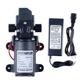 DIANQI Sprayer Pump - 12v DC 70W 0.9MPA 130psi Home Booster Pump for Camping Boat with Power Adapter - 4-6 L/Min - Connect to 20.6mm/0.81inch Pipe