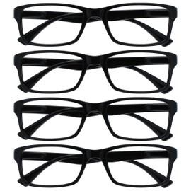 Die Lesebrille Unternehmen Schwarz Leser Wert 4er-Pack Designer Stil Herren Frauen RRRR92-1 +1,00