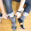 AKOENY Men's Athletic Running Cushioned Quarter Socks, Black/Grey, Size 9-12,