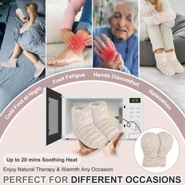 SuzziPad Microwavable Hand Warmers and Heated Booties, Heated Hand Mitts and Feet Warmers for Fatigue and Discomfort, Cold Feet Reliever for Bed, Ideal Choice for Women & Men in Cold Day, L
