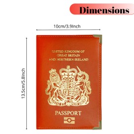 Passport Holder for UK Passport Protector Cover Wallet PU Leather by Lizzy® (Red)