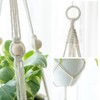 Mkono Macrame Double Plant Hanger Indoor Outdoor 2 Tier Hanging