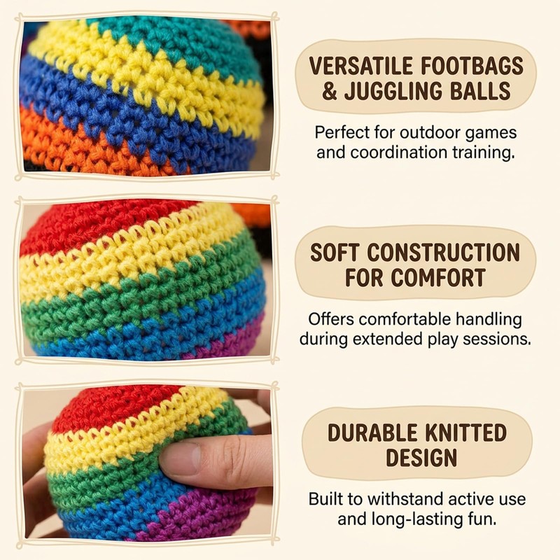 GETFACAI 2 PCS Footbag, Juggling Balls Set, Outdoor Games, Portable