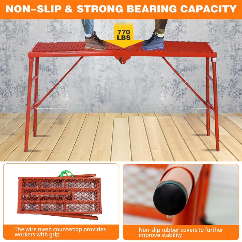 DOLEMODUO Adjustable Ladder Work Platform, 70(L) x15(W) x Adjustable Platform