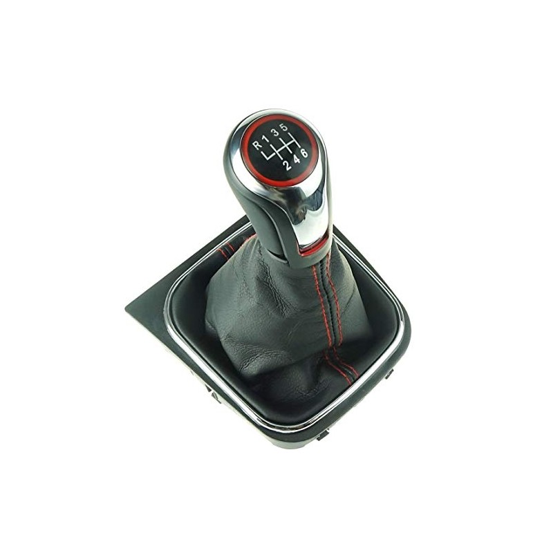 Do!LED Gear Knob Gear Stick Boot Frame 6 Gears Chrome/High