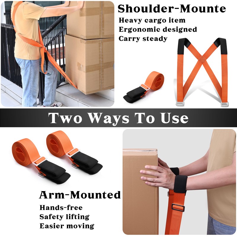 DEYACE Moving Straps 2-Person Lifting Straps for Moving Furniture, Appliances,