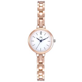 JewelryWe Women's Watch Elegant Analogue Quartz Wrist Watch Women's Small Simple Business Casual Watch with Metal Strap Rose Gold/Silver, Rose-Gold, Bracelet