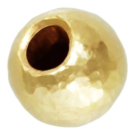 Unbranded 4mm 14 Karat Gold-Filled Hammered Bead, 10 Pieces, 1.2mm Hole, Gold-Filled Round