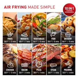 T-fal Easy Fry Max 5.3 qt Digital Air Fryer: 10 Versatile Cooking Programs, Intuitive Touchscreen, Dishwasher-Safe Basket, Fast and Healthy Cooking for Crispy Delicious Results, Grey