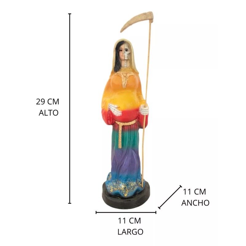 Imagen De Resina Santa Muerte Protección Para Embarazada