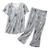 ENJOYNIGHT Women's Pajama Sets Cotton Sleepwear Tops with Capri Pants