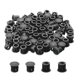 MECCANIXITY 88Pcs Plastic Hole Plugs, 5/16" x 5/16"(DxH) Hole Cover Tubing End Cap for Round Holes(6mm), Table Chair Floor Protector Furniture Cupboard Shelves, Black