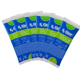Rx Clear Super Shock for Swimming Pools | Chlorinator and Algaecide | 68% Calcium Hypochlorite Shock | Kill Pool Algae for a Crystal Clear Pool | One Pound Bags | 6 Pack