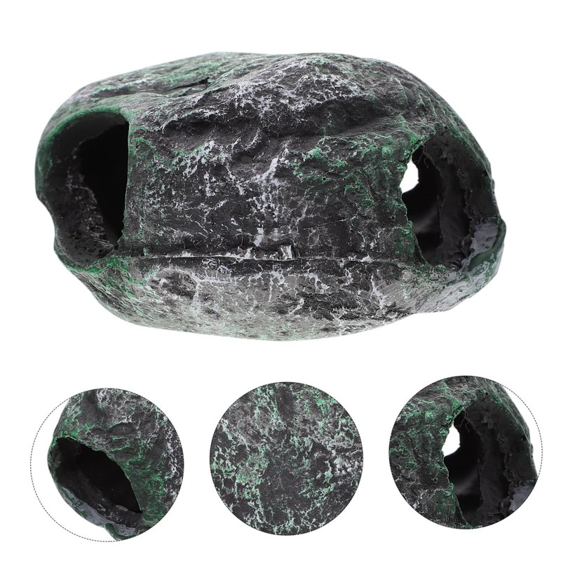 Kisangel Realistic 1pc Aquarium Cave Ornament Fish Tank Accessories Stone