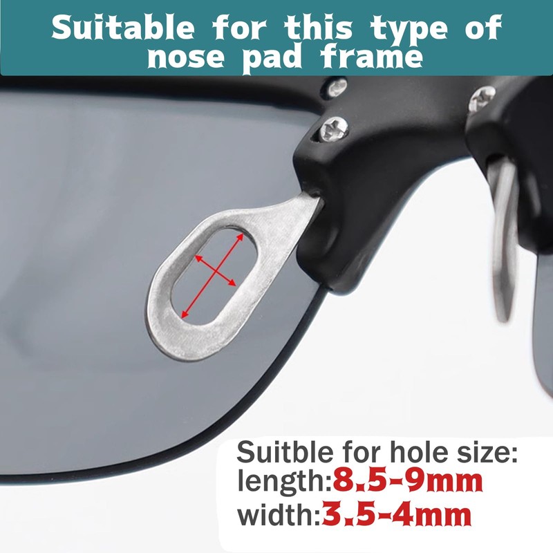TORWOL Silicone Glasses Nose Pad, 5 Pairs Push-in Anti-Slip Glasses