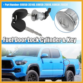 Partuto 1 Set Fuel Door Lock Cylinder W/Keys for Toyota Tacoma 95-04 for Toyota Tundra Fuel Tank Lock Cylinder Fuel Filler Lid Door Gas Lock Cylinder 69058-35140 69058-26030 Replacement
