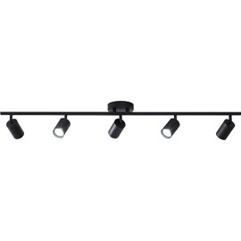 KCO Lighting 5 Light LED Track Lighting Adjustable 5 Way Ceiling Mount Spotlights Matte Black for Kitchen Gallery Dining Room (5-Light)