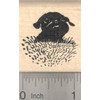 Black Pug Rubber Stamp, Dog in Grass
