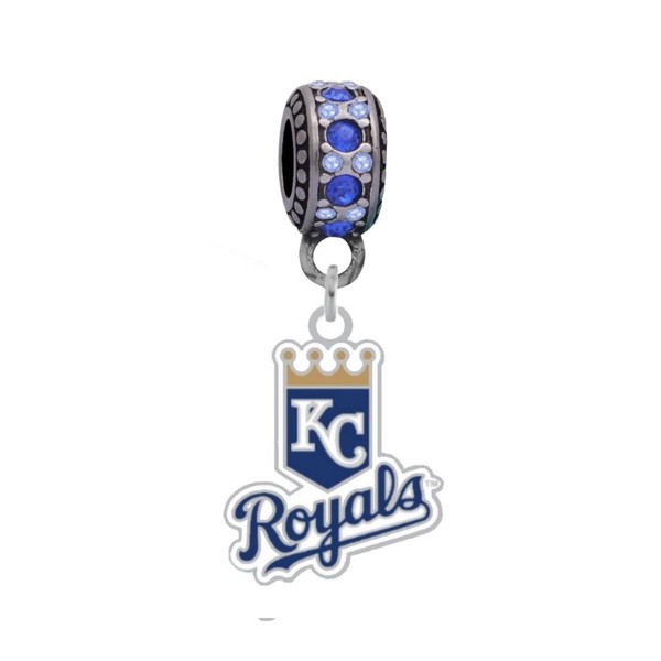 Final Touch Gifts Kansas City Royals Shield Charm Compatible with Pandora Style Bracelets. Can Also be Worn as a Necklace (Included.)