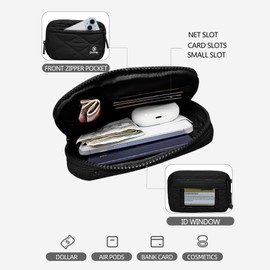 DOYOGI Wristlet Wallets for Women,Small Crossbody Bags Shoulder Handbag,Phone Organizer (Black)