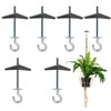 Pack of 6 carbon steel plasterboard ceiling hooks, screw hooks,