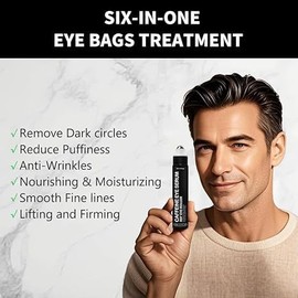 Eye Bags Treatment for Men and Women, Dark Circles Under Eye Treatment, Caffeine Eye Serum for Dark Circles and Puffines, Under Eye Cream for Fine Lines and Wrinkles