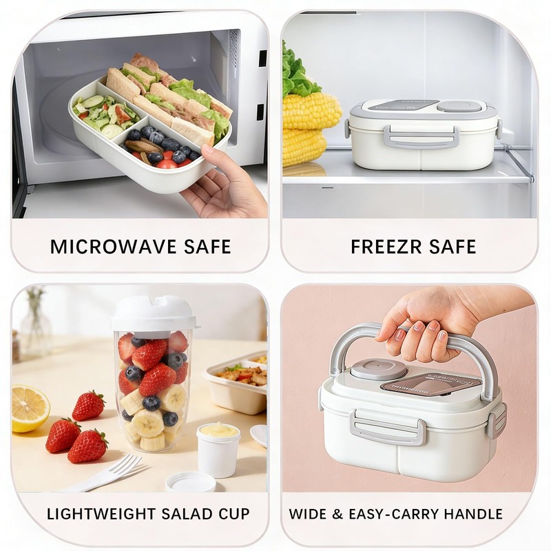 Adult Bento Lunch Box Set with Insulated Lunch Bag –