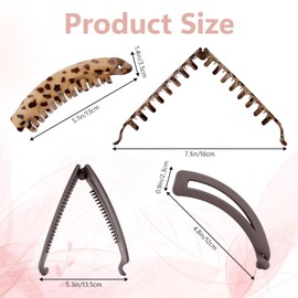 Pack of 9 Banana Hair Clips, KUAOOAUK 5 Inch Large Banana Claw Clips for Women Girls, Non-Slip Clincher Combs for Thick Thin Hair, Strong Holder Clip for Holding Ponytail Hair Accessories