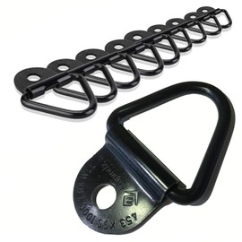 Anclajes de amarre para cama de camión de alta resistencia, gancho para remolques, tornillo de carga en anillo en V, accesorios para rieles (paquete de 10)