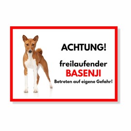 Basenji Freilauf Dog Sign with German Text "Freilauf Dog" [Free Running Dog]