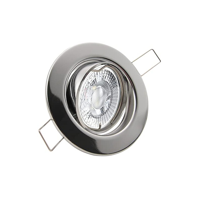 trendlights24 Decora LED Einbaustrahler 230V Chrom rund 3-Stufen dimmbar extra