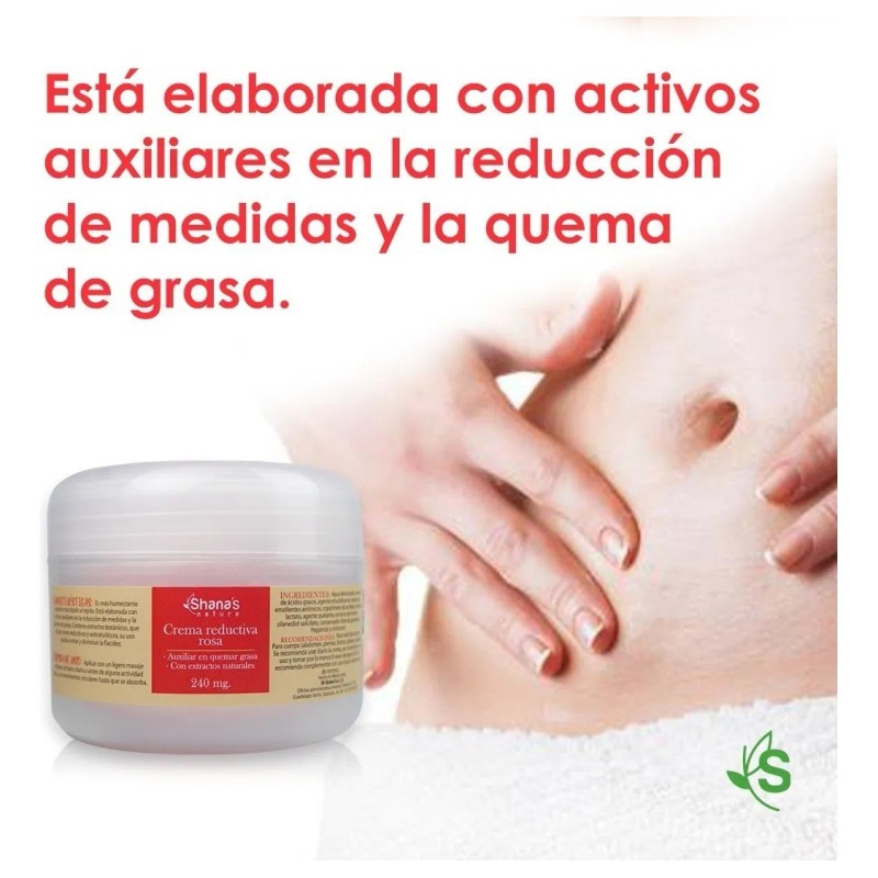 Crema Shana’s Rosa reductora de panza, ayuda a quemar grasa