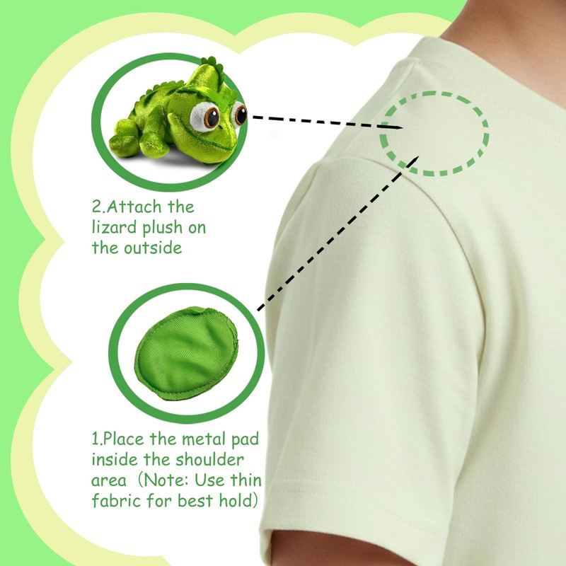 ZonHoriz Lizard Plush, Cute Cartoon Chameleon Stuffed Toy with Hidden