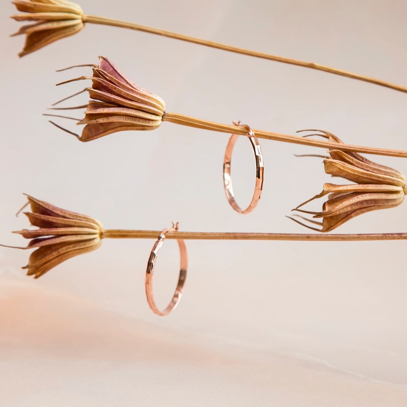 Tuscany Silver Sterling Silver Cut Hoop Earrings, Silver