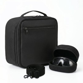 ULIONTAC Ear Protection Storage Bag - Compatible for Common Size Shooting Earmuff Handy With Crossby Strap Accessories (Black)