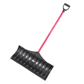 BULLY TOOLS 92813 27″ Poly Snow Pusher with Fiberglass Handle and Poly D-Grip