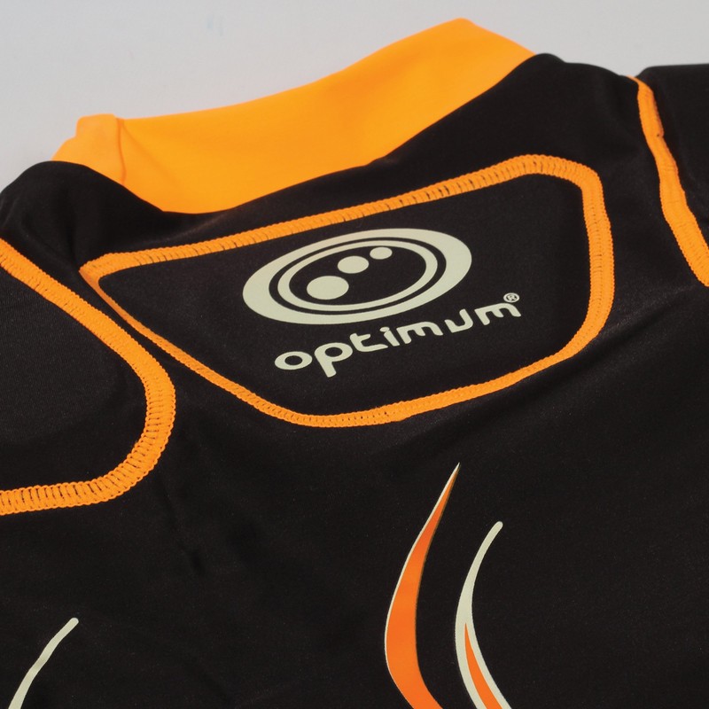 OPTIMUM Boys Unisex Senior Inferno Protective Top, Black, XX-Large, Black/Orange