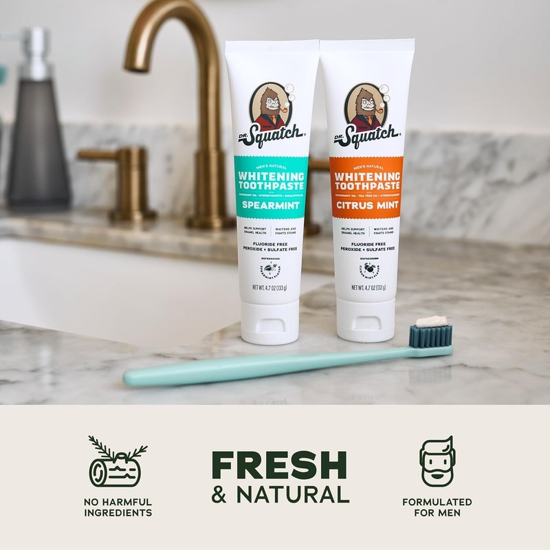 Dr. Squatch Hydroxyapatite Toothpaste Whitening - Natural, Fluoride-Free Toothpaste -